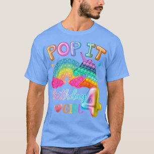 T-shirt Enfants Pop It Birthday Girl 4 for 4yr Old Girls U