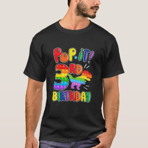 T-shirt Enfants Pop It Dinosaur Joyeux 3ème Dino Anniversa