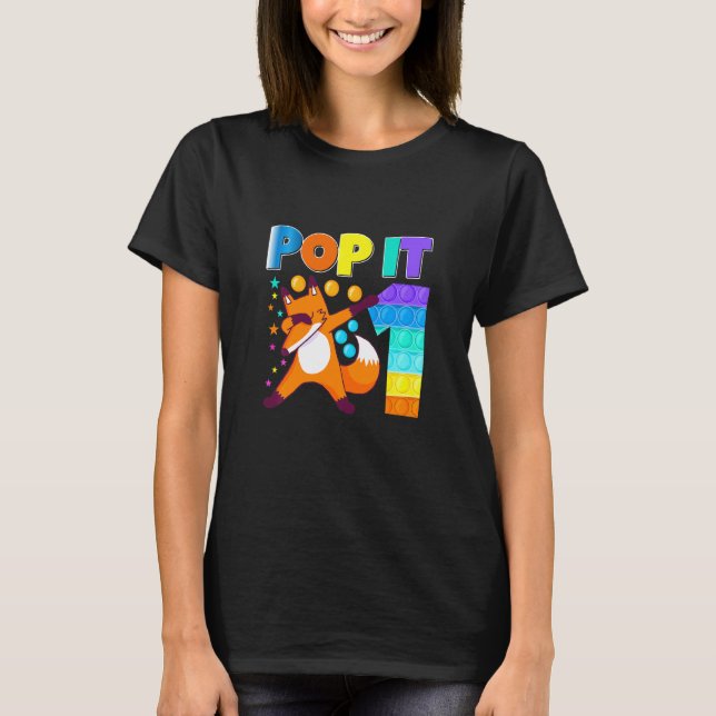 T-shirt Enfants Pop It Fox Heureux 1e anniversaire un mign (Devant)