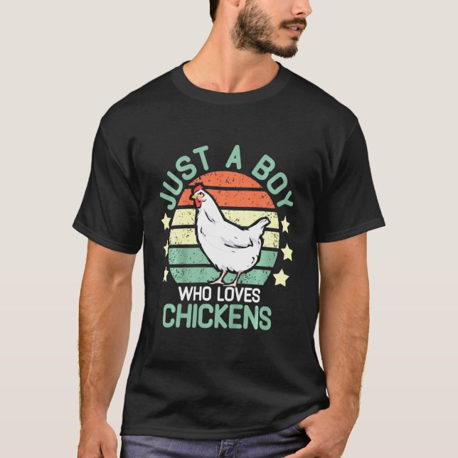 T-shirt Enfants Poulet Juste Un Garçon Qui Aime Poulet Enf (Devant)