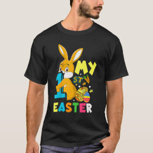 T-shirt Enfants Premier Joyeux Jour de Pâques Boeuf lapin