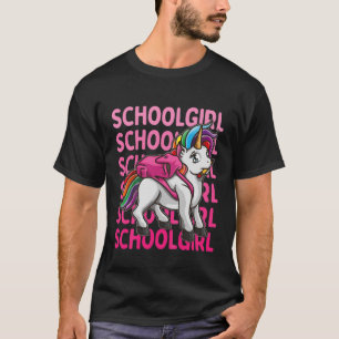 T-shirt Enfants Première Année Unicorne "School Girl" 1Er