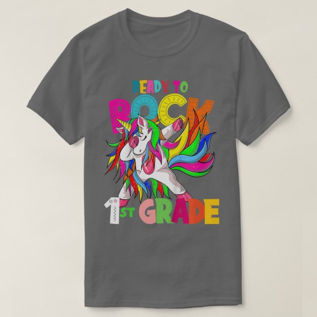 T-shirt Enfants Prêt à rocher 1ère classe Dabbing unicorne (Design devant)