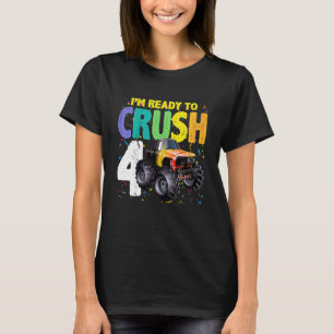 T-shirt Enfants Prêts À Écraser 4 Camion Monster Pour Garç