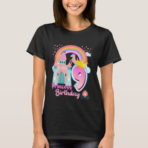 T-shirt Enfants Princess 9e Anniversaire Cheval Rainbow Ca