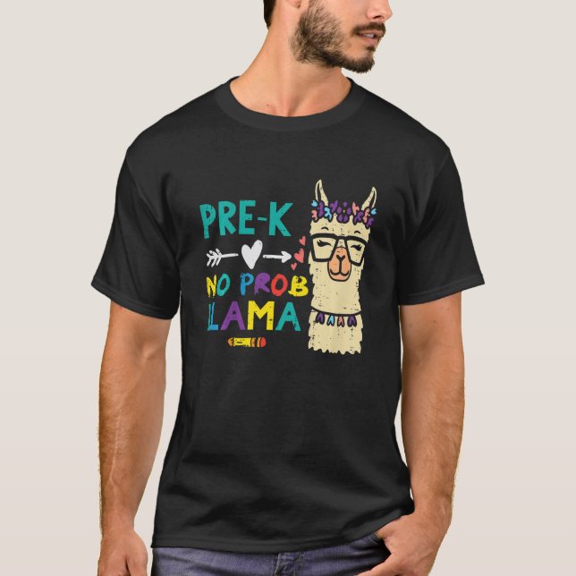 T-shirt Enfants PrK No Prob Llama Prek École de première j (Devant)