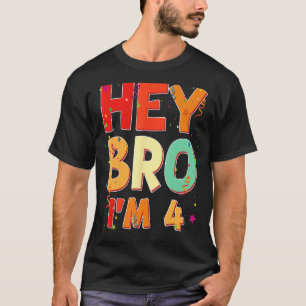 T-shirt Enfants quatre 4ans 4e anniversaire Hey Bro Annive