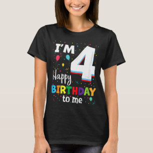 T-shirt Enfants quatre 4ans 4e anniversaire Joyeux anniver