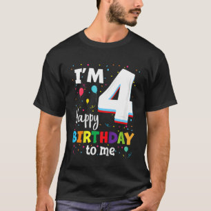 T-shirt Enfants quatre 4ans 4e anniversaire Joyeux anniver