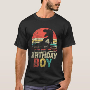 T-shirt Enfants Quatrième anniversaire 4 ans Rex 4e annive