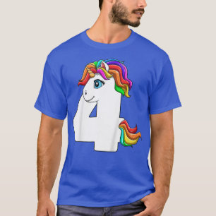 T-shirt Enfants Quatrième Anniversaire Unicorn 4 Anniversa