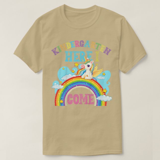 T-shirt Enfants Rainbow Unicorn Lover Kindergarten Ici I C (Design devant)