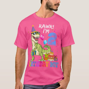 T-shirt Enfants Rawr I M 2 2E Anniversaire Garçon T Rex Di