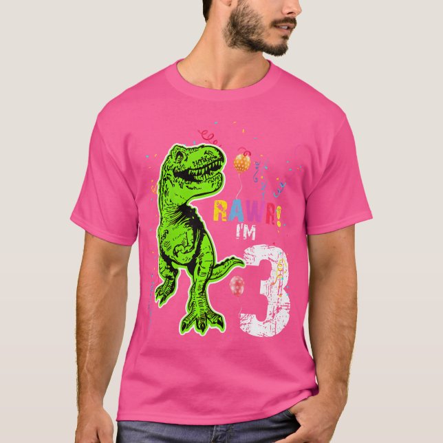 T-shirt Enfants Rawr I M 3 3E Anniversaire Dinosaure 3 Ann (Devant)