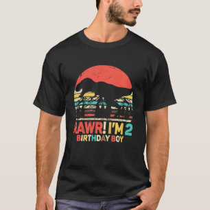 T-shirt Enfants Rawr I'm 2 Dinosaur Rex 2e anniversaire ga