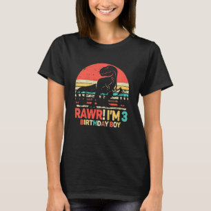 T-shirt Enfants Rawr I'm 3 3ème anniversaire garçon 3 ans
