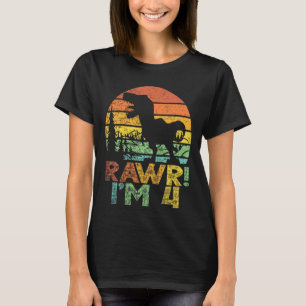 T-shirt Enfants Rawr Im 4 4e anniversaire Rex 4 ans Garçon