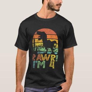 T-shirt Enfants Rawr Im 4 4e anniversaire Rex 4 ans Garçon