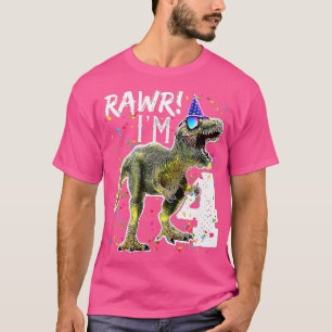 T-shirt Enfants Rawr Im 4 4e anniversaire T Rex Dinosaur P