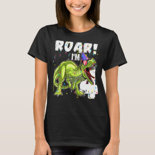 T-shirt Enfants Rawr I'm 4 4th Birthday Dinosaur Boys Dino