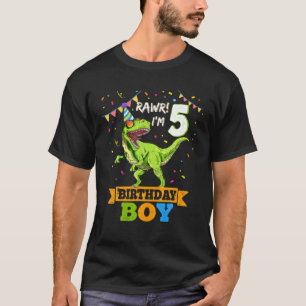 T-shirt Enfants Rawr I'm 5 5E Anniversaire Garçon T Rex Di