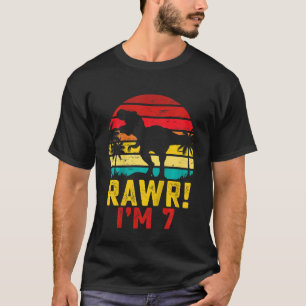 T-shirt Enfants Rawr I'm 7 Dinosaur 7e Anniversaire Rex 7 