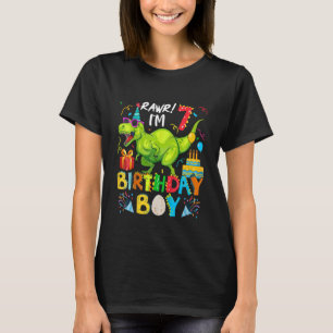 T-shirt Enfants Rawr I'm 7th Birthday Boy Dinosaur rex 7 Y
