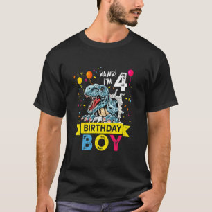 T-shirt Enfants Rawr J'ai 4 ans 4e anniversaire garçon Rex