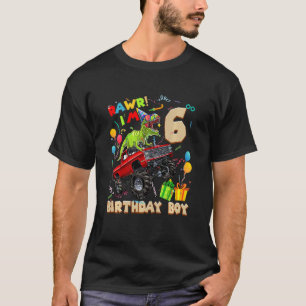 T-shirt Enfants Rawr Je suis 6e anniversaire garçon 6 ans