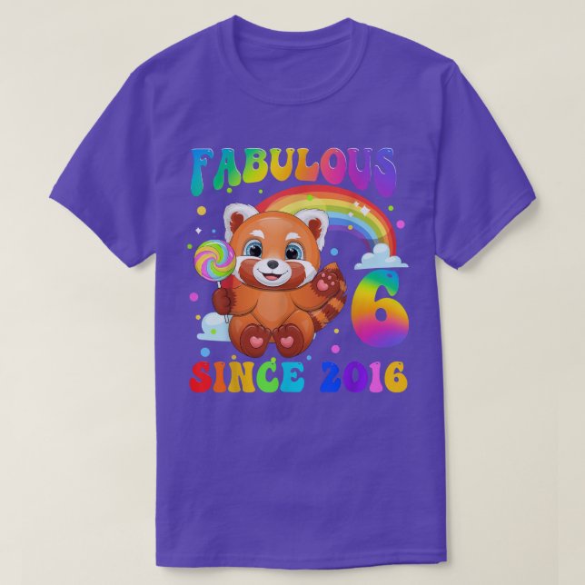 T-shirt Enfants Red Panda 6 ans fille 6e anniversaire depu (Design devant)