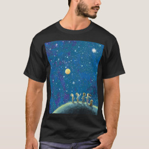 T-shirt Enfants Regardant Night Sky