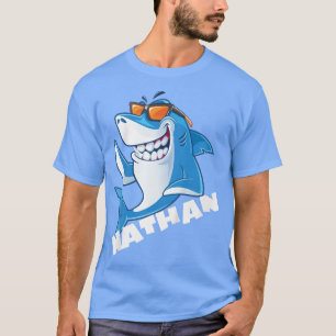 T-shirt Enfants requin Nom Nathan Cadeaux Garçons