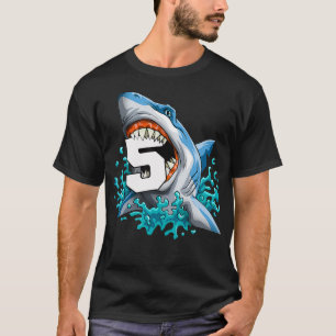 T-shirt Enfants requins 5e anniversaire Garçons Funny Shar