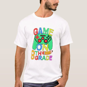 T-shirt Enfants Retour À L'École Vidéo Jeu 8E Année Jeu Su