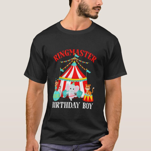 T-shirt Enfants Ringmaster Anniversaire Garçon Cirque Thèm (Devant)