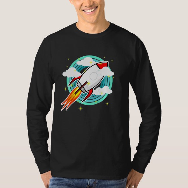 T-shirt Enfants Rocket Retro Pour Jeunes Astronautes S (Devant)
