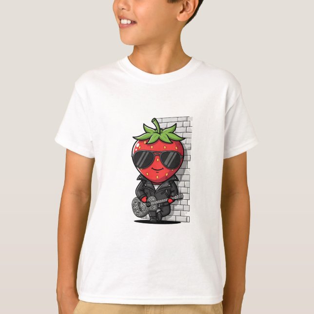 T-shirt Enfants Rockstar Fraise (Devant)