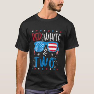 T-shirt Enfants Rouge Blanc & Deux 2e anniversaire 4 juill