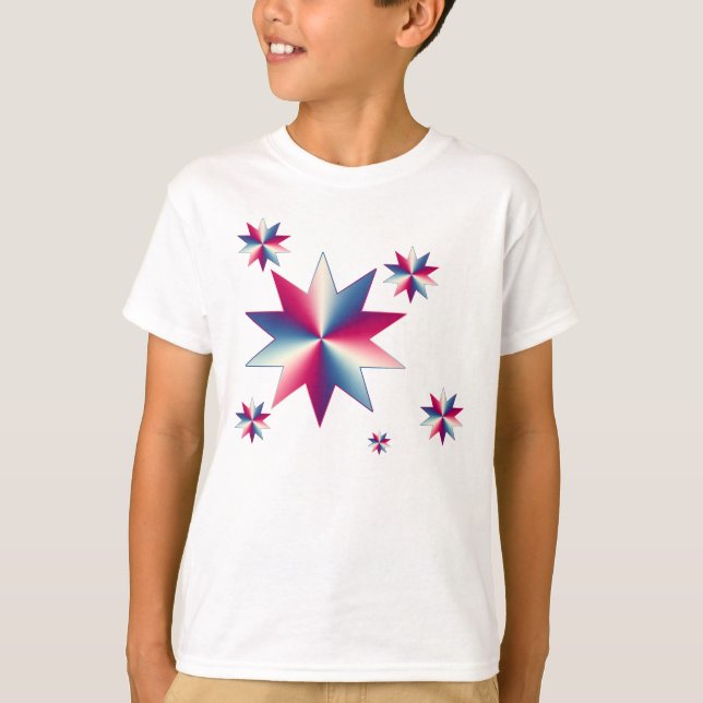 T-shirt Enfants rouge, blanc et bleu (Devant)
