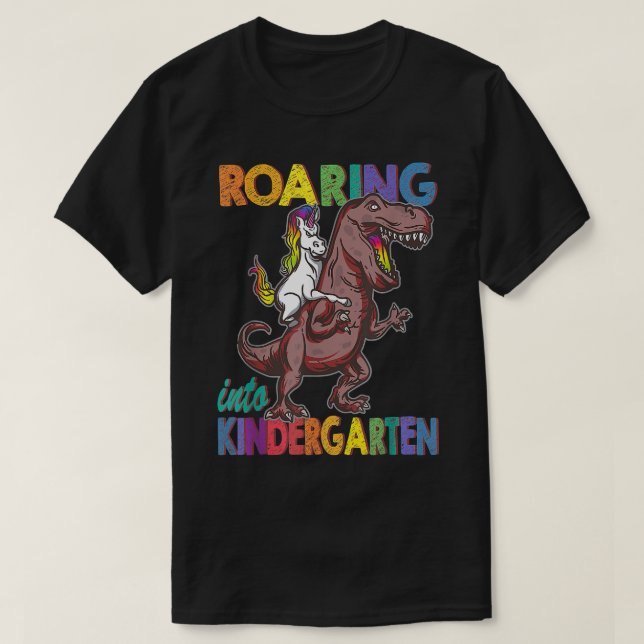 T-shirt Enfants rugissant dans la maternelle Garçons Fille (Design devant)
