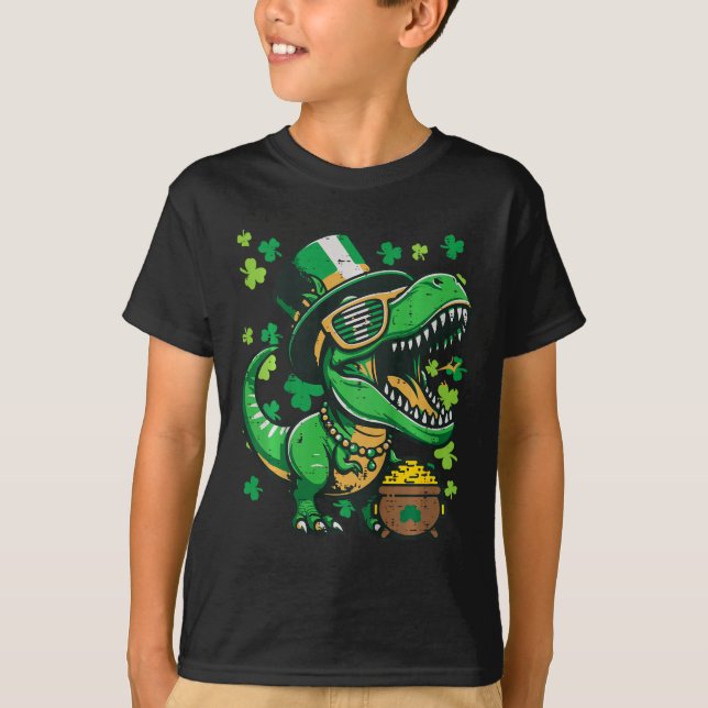 T-shirt Enfants Saint-Patrick Dinosaure Saint-Patty Trex B (Devant)