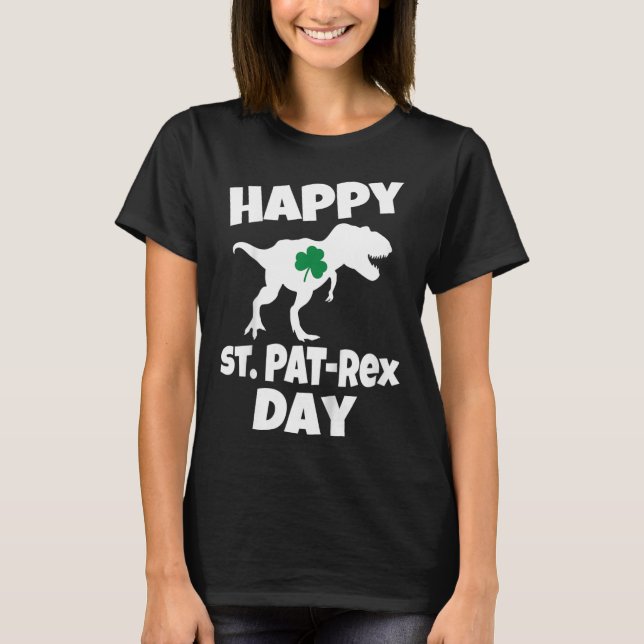 T-shirt Enfants Saint-Patrick Dinosaure T-rex Drôle Tout-P (Devant)