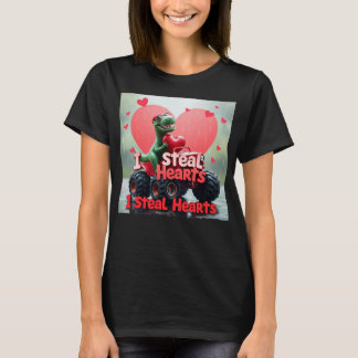 T-shirt Enfants Saint-Valentin Monster Truck TRex Je vole