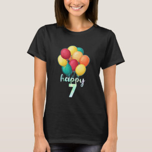 T-shirt Enfants S'Amuser Joyeux 7 ans Ballons colorés 7e B