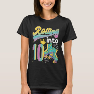 T-shirt Enfants Se Roulant Dans 10 Rouleaux Patinage 10 An