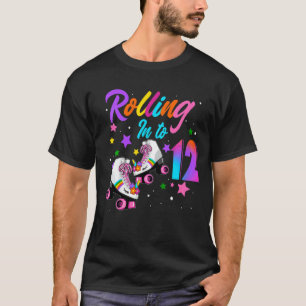 T-shirt Enfants Se Roulant Dans 12 Ans Roller Skate Girl 1