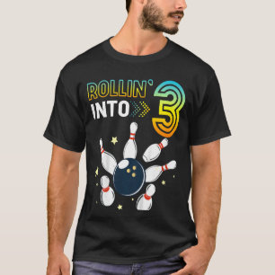 T-shirt Enfants Se Roulant Dans 3 Ans Anniversaire Bowling