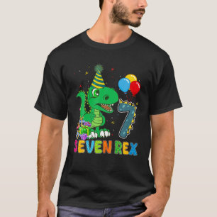 T-shirt Enfants Sept Rex Anniversaire 7 Anniversaire Dinos