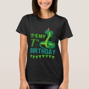 T-shirt Enfants serpent 7e anniversaire C'est mon 7e anniv