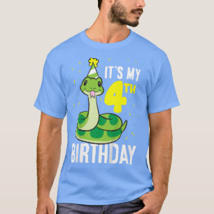 T-shirt Enfants Serpent Son 4 Ans Anniversaire 4 Anniversa